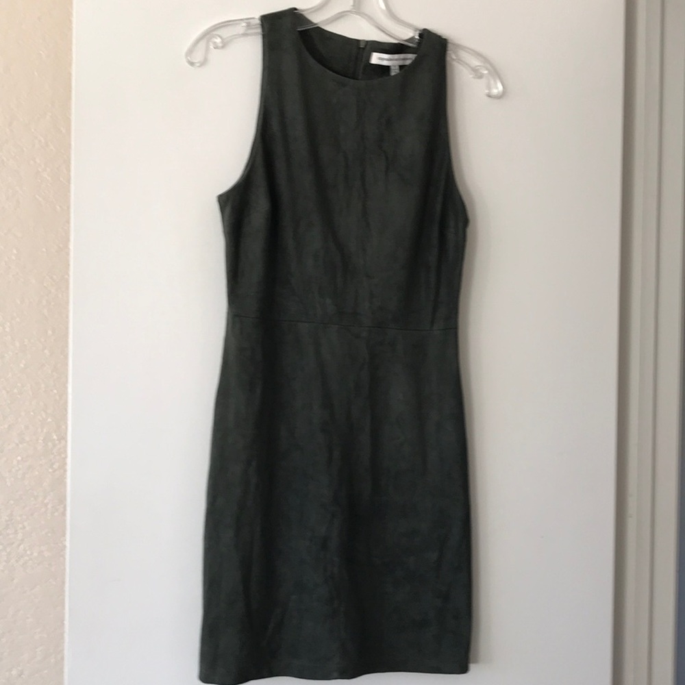 Cupcakes and Cashmere green faux suede dress S